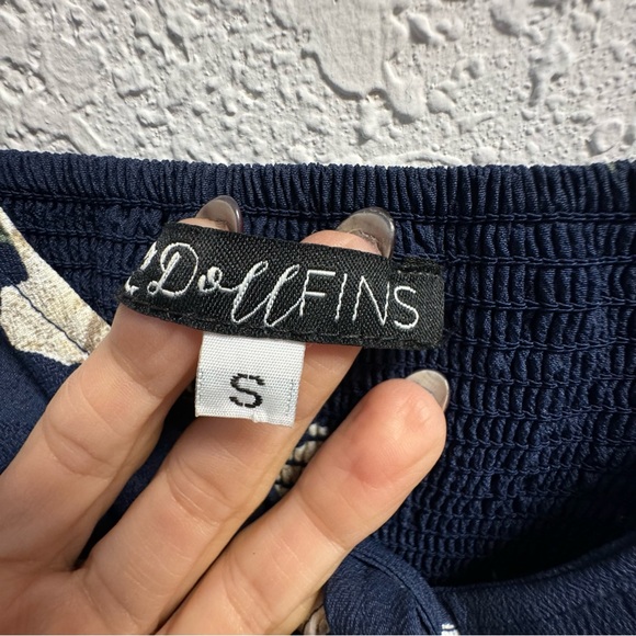 Dollfins~Floral Blue Mini Sundress SM - Picture 6 of 7